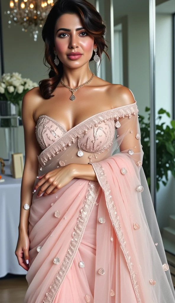 a closeup of a woman wearing a necklace and a dress, Adriana Lima, Anastasia Ovchinnikova, Style of Julia Razumova, Alina Ivánchenko, Angelina Stroganova, sofia emelenko, Yelena Belova, Victoria Gavrilenko, Magdalena more often, Dasha Taran, very beautiful woman, Exotic woman