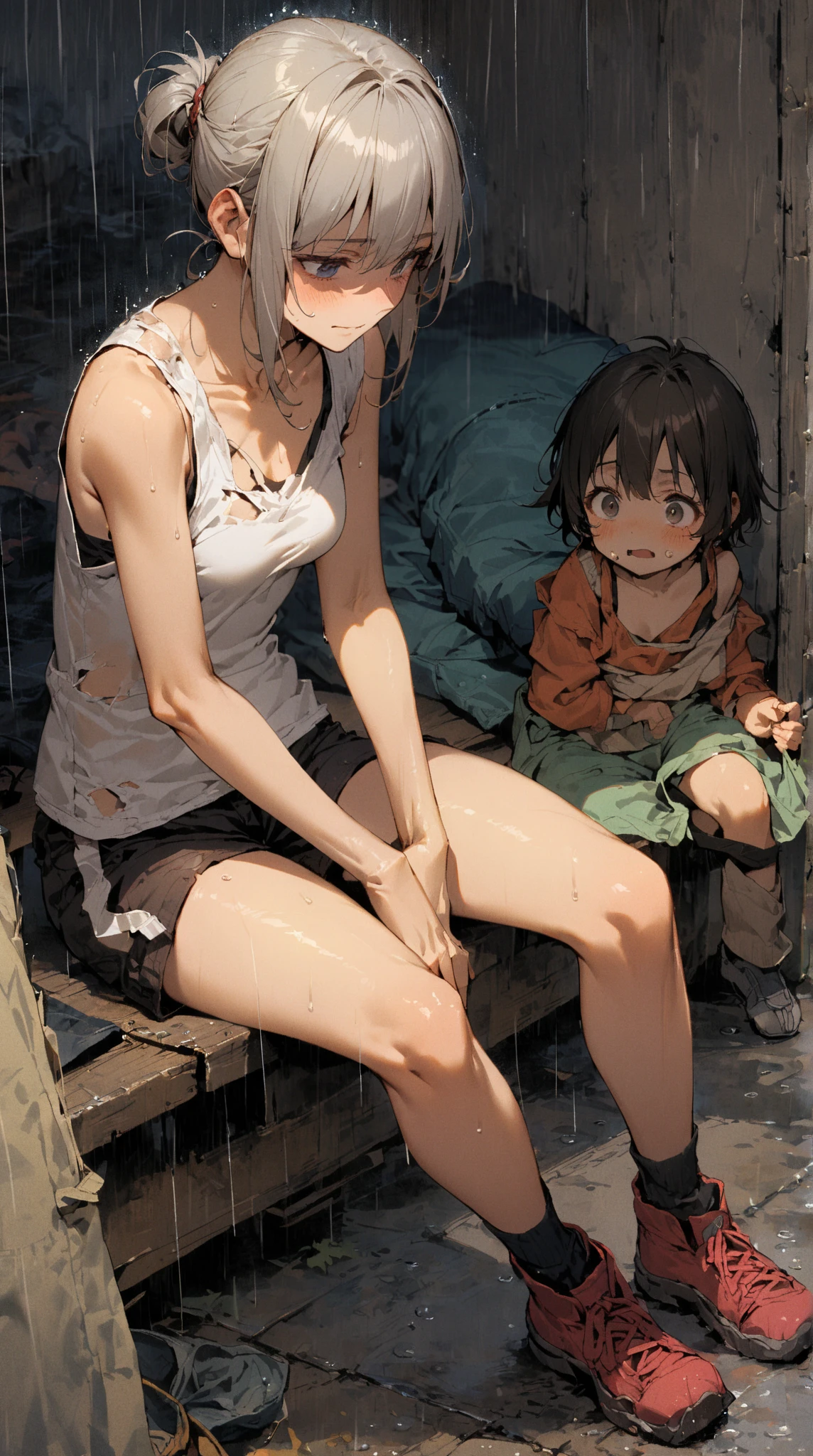 Being molested by an old man、My ass is touched by an old man、Being raped by an old man、An old man licks my legs、Uncle strips me of my clothes、See-through nipples、back、turn around、My feet are covered in mud、With sea mud、T-Shirts、Swimwear、The buttocks are digging in、Thighs、Girl、Girl、Short、Younger、Lower school year、Baby Face、Both eyes open、flat chest、Dynamic Angle、Beach、Seaside、There&#39;s a little bit of mud on my face、Displeased、sunlight、Crying face、Perverted old man、Smartphone voyeur
