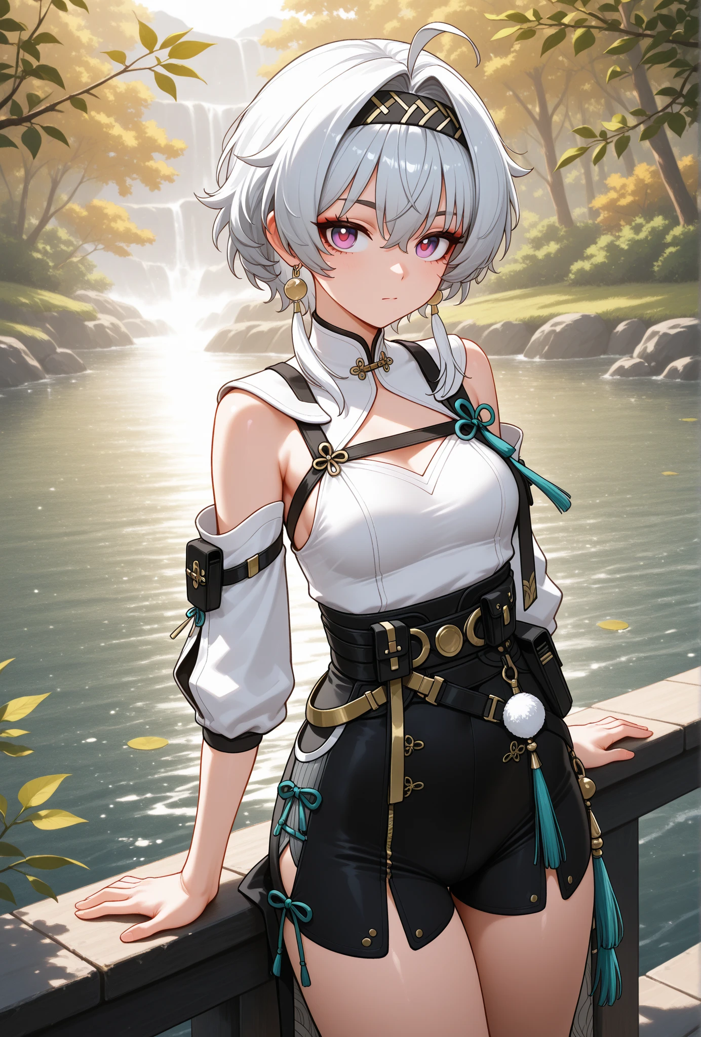 (((professional: Step by Step, taking into account even the smallest detail, God Level Final Result, full body with intricate details, only 1 girl, Image: all the intricate details, masterpiece))): "Quality 3, hyper details,17-years-old white woman with random colored hair Wet hair tied back with a red ribbon Her eyes are the same color as her wet hair, (perky chest:1.1), (pointed chest:1.3),  medium hips, delgado, clothing white crop top and denim miniskirt, A jungle background under a constant torrential rain that soaked them, Wet Back Posture, showing her beautiful body , flirty face, pedestal invisible,, film grain, fuji colors, contrast of lights and shadows, textured skin, dynamic pose, realism, sunlight, high contrast, very sexy pose" ,(with sparkling eyes and a contagious smile),open mouth, Looking at Viewer,