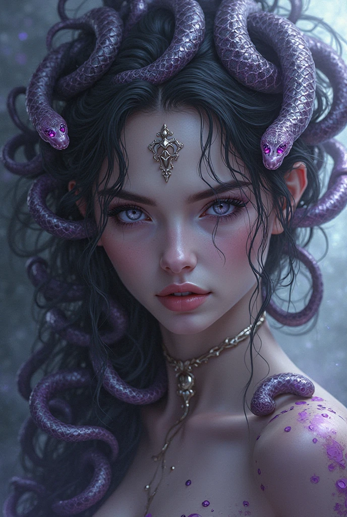 (A portrait of one beautiful and obscene female alien in the sea, who is a young teenager:1.4), ((There is a female genital-like organ in the middle of her forehead:1.8)), (realistic face:1.2), (Numerous award-winning masterpieces, with incredible detail, textures and maximum detail), artistic photography, midnight aura, unreal engine 5, Ultra Sharp Focus, art by Amano Yoshitaka, ArtGerm, Roisch, intricate artwork, ultra realistic realism, high resolution, High freshness, drawing faithfully, official art, Unity 8K Wall paper, ultra detailed artistic photography, dream-like, Creation of fantasy, dream Snail, (biopunk nautilus:1.3),Thrilling color schemes, seductively smiling, Amazing mutation, well-proportioned body, goddess of the deep sea, fractal, Geometric pattern, impossible figures, (translucent white tentacles with luminescent organs:1.4), subtle emerald green accents, (smiling seductively:1.3),(She has the most beautiful face in the history of the universe:1.5), Penelope Cruz, (she is looking down at viewers with glowing iridescent eyes with no pupils:1.3), an evil gaze that seduces, cinematic lighting, (Vampire-like long canine teeth can be glimpsed through the gap between the cute lips:1.3), in the hall of the palace, Sweet breath is exhaling from beautiful lips, ecstatic expression