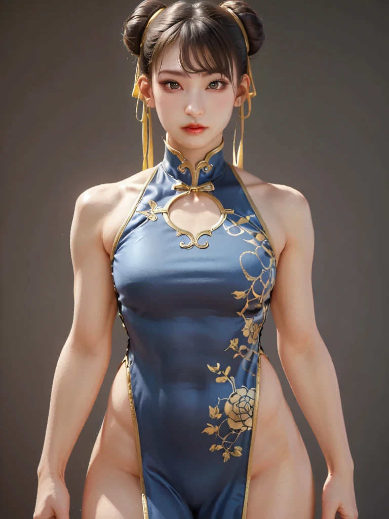 (masterpiece: 1.2), (high Quality), 1girl, solo, standing, fight pose, chun li, chinese fighter, Chinese martial arts, kung fu, hair in braids, black hair, bangs, qipao dress, blue and white and gold motif colour, chinese dress, no pants, no panties, naked bottom, hairy pussy, pussy hair, seen vagina with hairy, high sock, black sock, thigh sock, black boot, UHD quality, looking at the viewer, ultra detailed, all real, image quality 8k, 70mm camera lens, 8k ultra