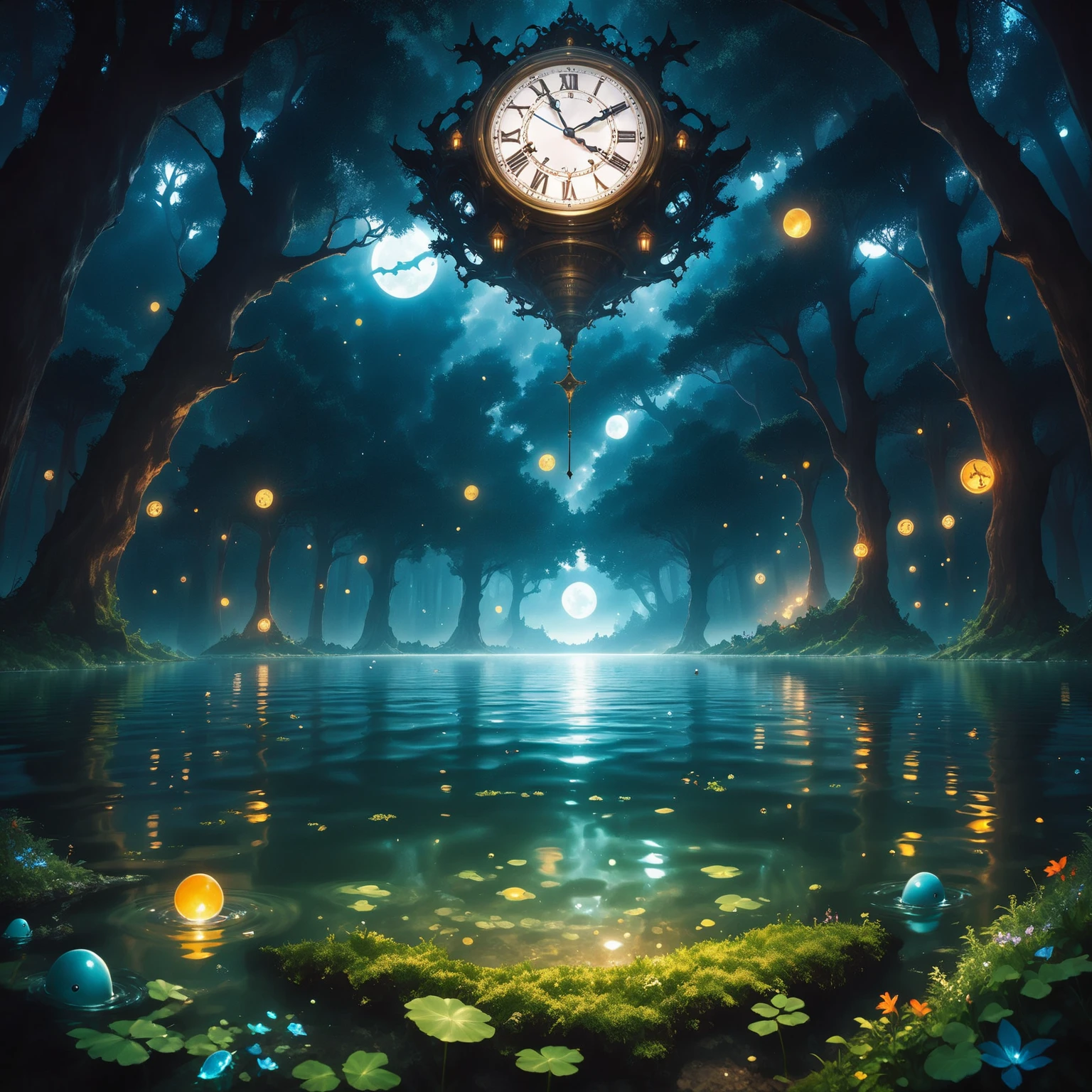 (masterpiece, best quality:1.2, 8k,16k,high-resolution,(Dark Forest:1.3),fantasy world、can see things you can't see with light floating in the dark,(giant deep-sea creatures swimming in the sky:1),(Dark Forest:1.3),(Big mirror clock:1.3), what you can't see in the light can be seen floating in the dark in the dark, yesterday is tomorrow in the dark of the forest pitch-dark forest
Fish are in the sky small birds have eggs splashing into the water and the mirror sings a completely dark forest is a strange place it's been completely dark since morning
If you listen, you won't hear anything (if you look at the clock, it goes upside down:1.5) A completely dark forest is a maze of the mind fast is slow completely dark forest
Everyone knows where it is nobody knows where it is the pitch black forest keeps moving
A completely dark forest near and far
A completely dark forest close and far