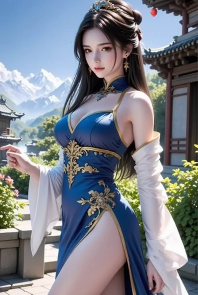 Photorealistic, high resolution, 1 woman, hips up, Beautiful eyes, Long hair, ringed eyes, jewelry, hu tao(genshin impact), big breasts, bigger breasts, huge breasts, saggy breasts