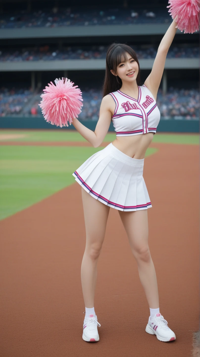 Pubic hair grows、Smile full of happiness、((:1.3))、、、Panting face、Lacking、After being attacked、Sweating、Expression in a state of excitement、short-hair、eye glass、((:1.1))、Pink panties seem to flicker、((1 beautiful girl)), extremely detailed CG unified 8k wallpaper, Highly detailed, RAW color photo, Professional Photography, Realistic, top-quality、hight resolution、ultra-detailliert、masterpiece、Raw photography、realisitic、Photorealsitic、extremely delicate and beautiful、finely detail、Textured skin、full-shot、(Sky from below)、1womanl、japanes、22year old、(Professional Baseball Team Cheerleading)、(Cheering seats in the stadium)、(beauitful face:1.5)、(Showing white panties:1.2)、(Highkick:1.5)、itting open legs、Open your crotch、(Pubic hair sticking out of panties)、Cheering uniform、(a miniskirt:1.5)、tall、Brown hair、Wearing makeup、(Bare legs:1.5)、Do not wear anything on your arm、perfectly proportions、(At SFW)