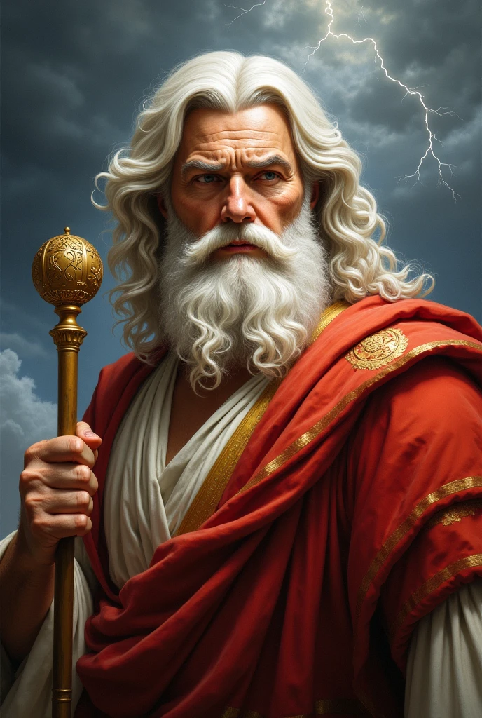create a photographic portrait of god (Zeus): !Jupiter