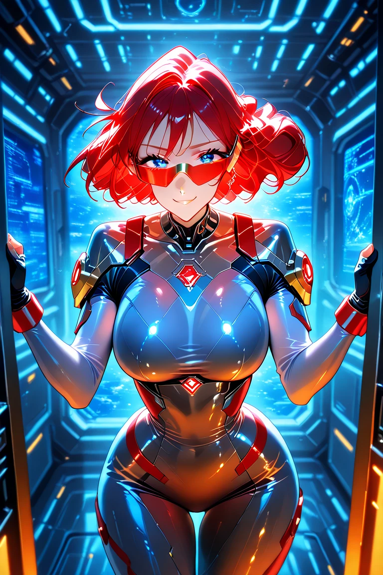 beautiful professional lighting, photon mapping, glare, physics-based rendering, ruby red hair, porcelain face, short hair, Japanese idol, pyra xenoblade, pyra xenoblade, pyra xenoblade, pyra xenoblade, abs, strong abs, 6-pack, belly out