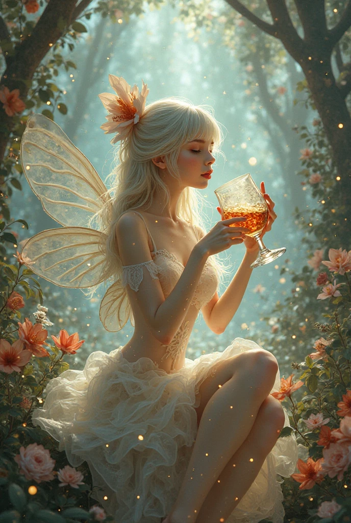 A cute mythical creature in the form of a male humanoid who loves tea 