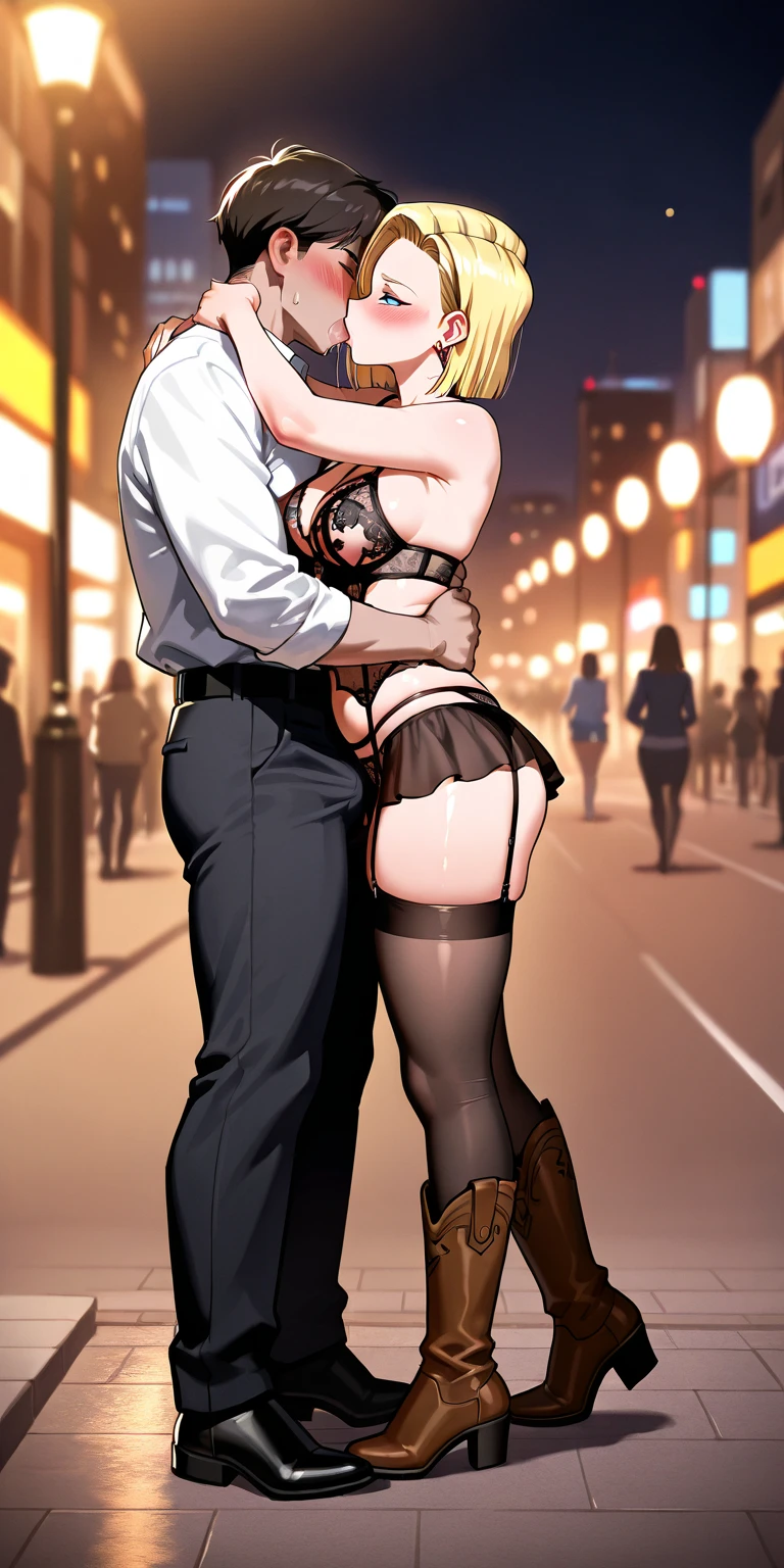 nsfv, a girl kneeling on all fours in front of a mans big , (masterpiece, Best quality, photo realistic:1.4), (Shiny skin), (uhd, 8k wallpaper, a high resolution), Ideal Anatomy, cinematic lighting, physically based rendering, award-winning, extremely detailed skin, very detailed face, eyes with beautiful details, Carl Zeiss 85 mm F/1.4, (((1 girl and 1 person, pair, having sex))), (the man stands before the woman kneeling, grabbing her head), big , the girl looks excitedly , (the girl is kneeling before the man:1.3), (woman throws her head up), The girl looks at , (1 girl: very cute 28-year-old Asian woman, (chestnut wavy medium-length hair, bang), middle breasts with décolleté, (See Through the Hips), (stockings), (Submissive Underwear), (1 girl: blush and unruly, eyes), blushing, in the midnight class, (1 person: handsome man in a recruiter's suit, holding her head, I stand before her, holding her by the neck), diagonal strike forward,