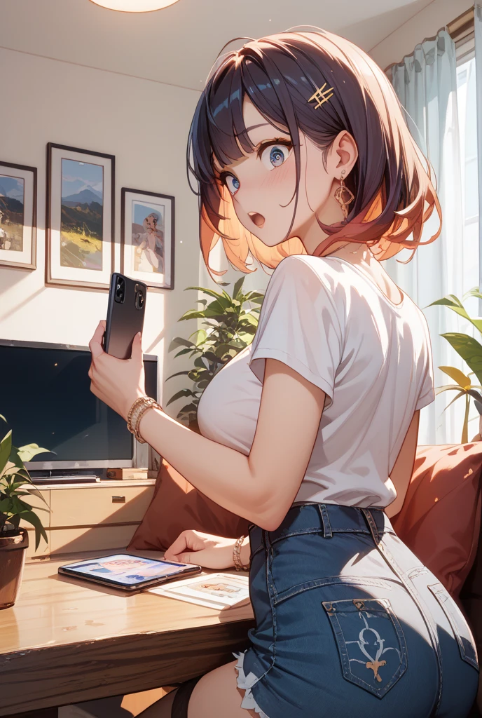 Anime Teen Girl, perspective from her phone