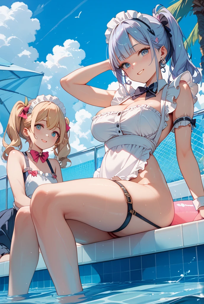 Swimwear、A glimpse of her crotch、Embarrassed、Inner thighs、Lori、Ahegao、semen