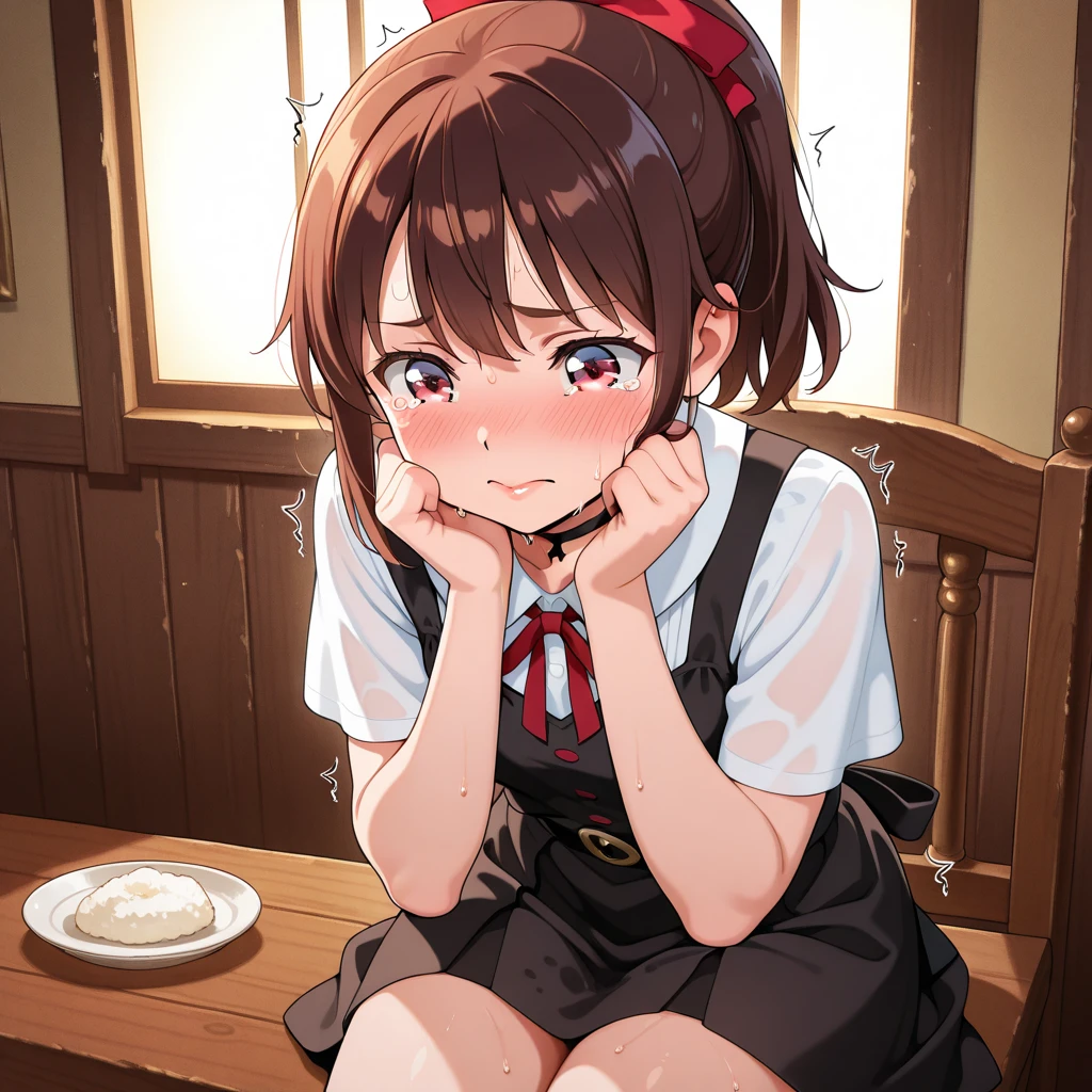 (masterpiece, best quality), 1girl, <lora:kancolle_shiratsuyu-10:1> shiratsuyu, orange hairband, black serafuku, red neckerchief, short sleeves, black skirt