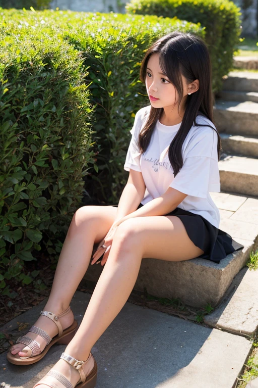 Highest quality,Very cute girl、beautiful girl、Sitting、Spread your legmile,from below