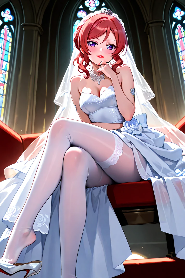 monchrome, lineart:1.4, Sumiyao Style, 1girl, breasts, solo, dress, veil, long hair, sitting, wedding dress, large breasts, cleavage, bridal veil, looking at viewer, high heels, open mouth, bare shoulders, smile<lora:Sumiyao_StyleG:0.8>