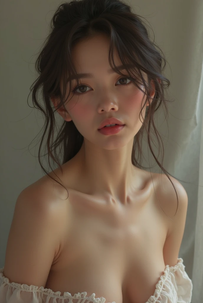 Japanese woman without clothes and very small breasts 