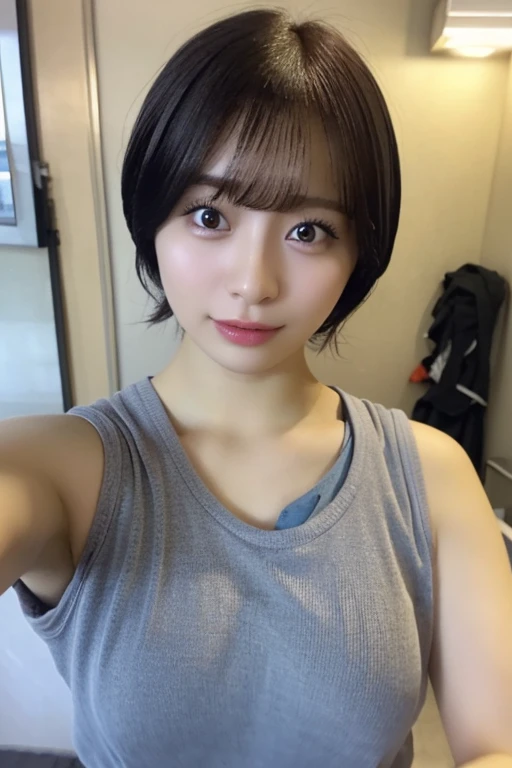 Look into the eyes, Look at me Look at me, Look at me, Look at me, Eye contact, Front of face, Front face, face, Cross-legged, indoor, Brown Hair, bangs, Sweat, clavicle, shoulder, Cross-legged, chest, Earrings, Skin Moisture, Look at me, Private room, Looking down, belt, Abdominal muscles, Tattoo, Tattoo, tattoo, tattoo, (Half naked,Jacket:1.5)