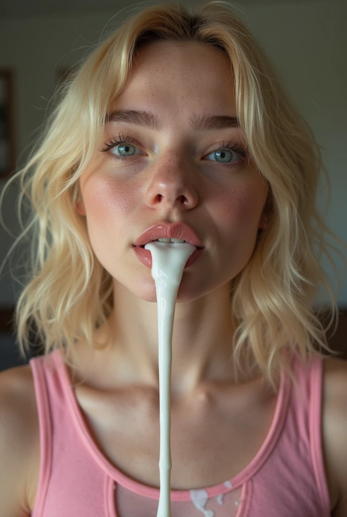 (Highest quality, 4K, 8k, High resolution, masterpiece:1.2), Very detailed, (Realistic, photoRealistic, photo-Realistic:1.37)、smile、Blonde、Completely naked、Japanese、(((Bukkake)))、Lips parted,