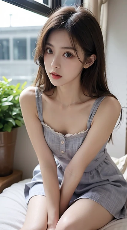 (realisitic、Photorealsitic:1.37)、(8K、Raw photography、top-quality、masterpiece:1.2)、cute little、ultra-detailliert、Heart-shaped pupil、physically-based renderingt、超A high resolution、Kodak Vision Color、Captured with an Arricam LT camera、bokeh dof、foco nítido、
looking at viewerer、Photorealsitic、realisitic、独奏、Photorealsitic、top-quality、extra detailed face、extremely detailed eye and face、beatiful detailed eyes、absurderes、incredibly absurdness、haunting smile、hair messy、Floating hair、Mouth wide open and tongue sticking out,Sitting on the bed、Foot exposure、thick thighs
