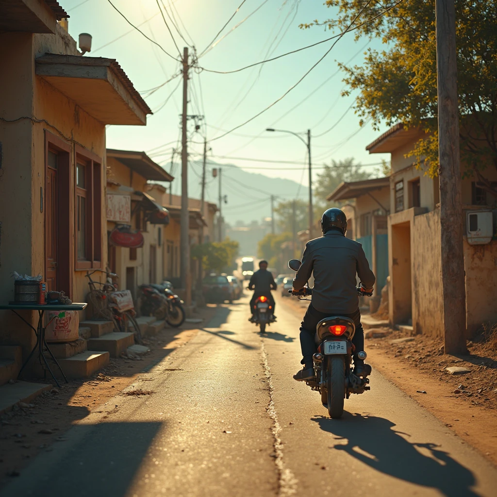 Change this photo to Abandoned world,destruction ,destructed and remove bikes