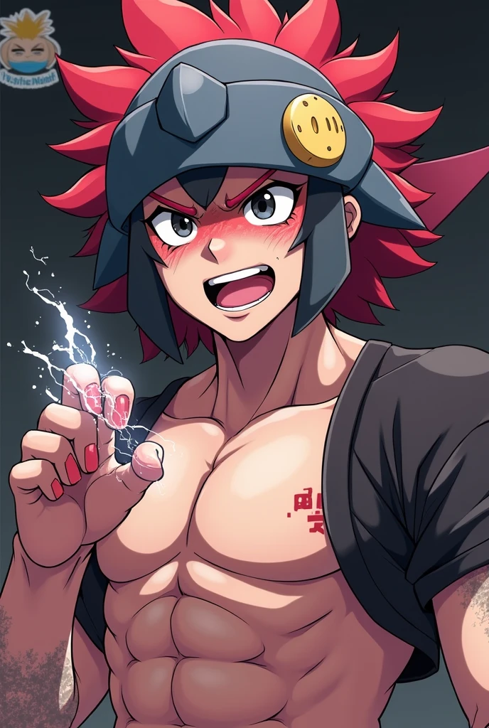 Sex,Erect penis,Open your mouth wide,Drooling,Sweaty,bodybuilder,Six Pack,Big muscles,(Huge erect penis:1.8),(Six Pack:1.6),Painful expression,13-year-old boy,Hero Suit,Devilish Wings,