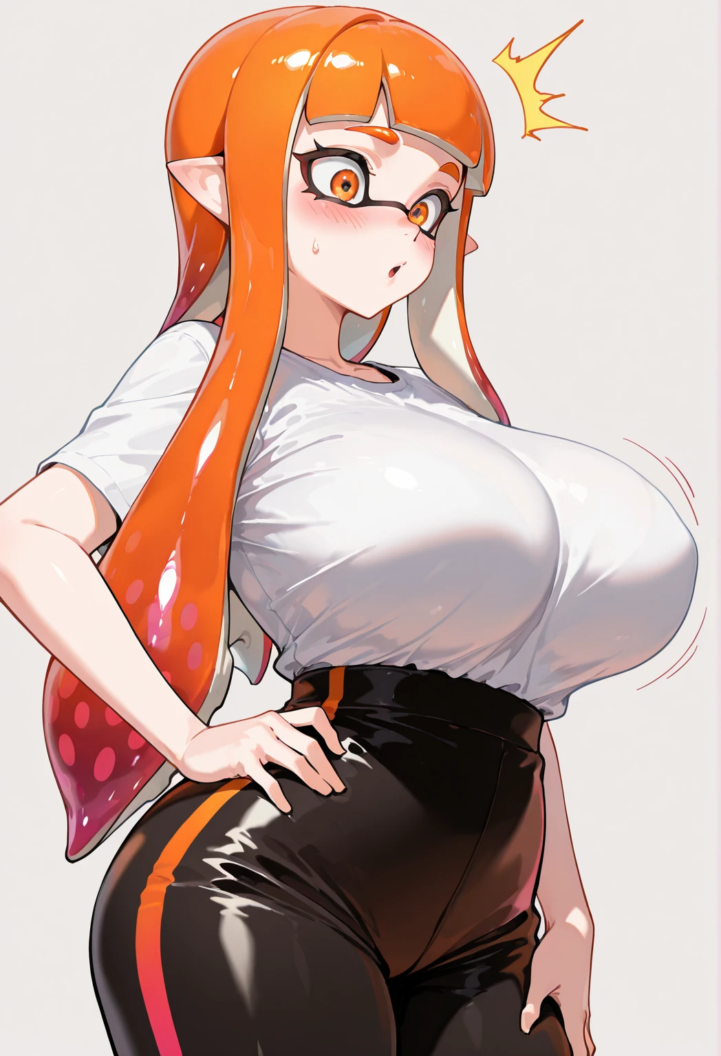 SFW, (black slingshot bikini), (gigantic breasts, huge breasts, Big breast), firm breasts, slim waist, curvy figure, sonia_pokemon, arms behind back