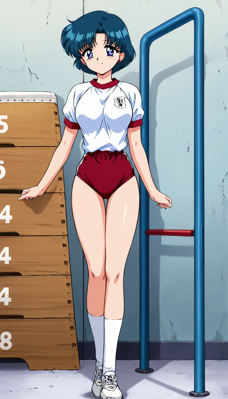 Sexy yaoyorozu in white socks over knees , and revealed breasts , nudity , sexy body , hot , rippee clothes , sexy pose , UA shelter background 