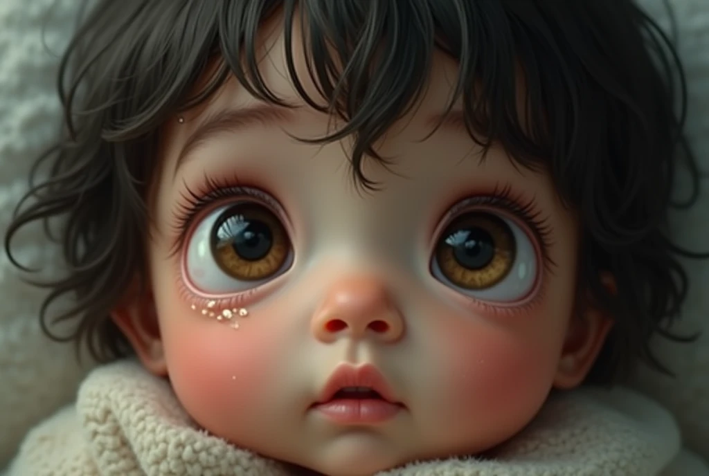 masterpiece,best quality,ultra-detailed,1girl,Cute baby,depth of field,stuffed toy,on the bed,curtains,hat,animal ears, tom kaulitz, tom kaulitz baby, tom kaulitz baby face, tom kaulitz from tokio hotel