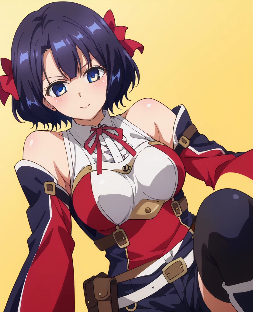 OverallDetail,
<lora:alchemyROV1.2:0.75>,alchemyRO, 1girl, belt, boots, cape, cleavage, elbow gloves, fingerless gloves, full body, fur trim, gloves, knee boots, medium breasts, skirt,
black hair, (red eye),((ponytail)), (detailed hand), ((hands on floor)), (glasses),
looking at viewer, sitting, sittin on floor, wooden floor,
indoor, potion bottle, potion glass,