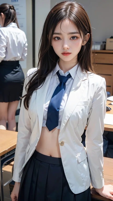 ulzzang-6500-v1.1, (raw photo:1.2), (photorealistic:1.4), beautiful detailed girl, very detailed eyes and face, beautiful detailed eyes, ridiculous, incredibly ridiculous, huge file size, super detailed, high resolution, very detailed, best quality, masterpiece, kemomimi, (((JK school uniform)), illustration, very detailed, CG, unified, 8k wallpaper, amazing, Fine details, masterpiece, best quality, very detailed CG uniform 8k wallpaper, face light, cinematic lighting, 1girl, ((no bra)), (no panties)), (dynamic pose), (camel toe), (half), (pantyhose)