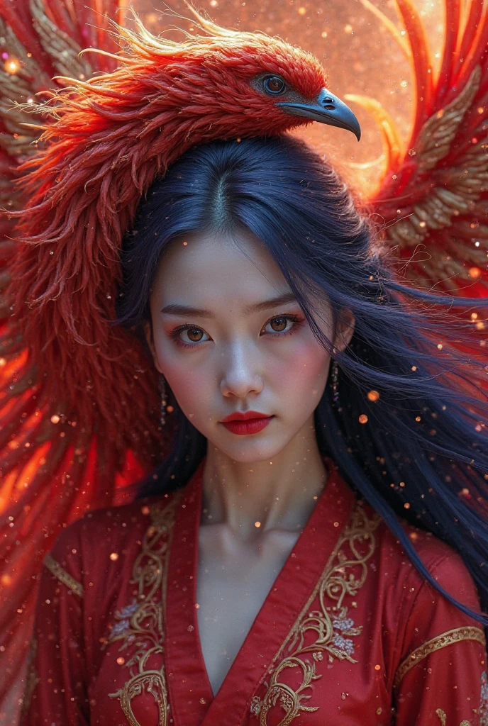 {{{{{illustration}}}}},author：Yuko Shimizu,1girll,Chinese Dragon,Chinese girl,female focus on, {{colored ink drawing}},{{ink spatter}},{{Color splattering}},{{{Colorful}}},{{Sketch}}, Masterpiece,Best quality, Beautifully painted,Highly detailed,Full body 32K（tmasterpiece，k hd，hyper HD，32K） GBFthalatha, Black gloves, black thighhigns, Cape, Draff, brunette color hair, Horns, Large breasts, Long hair, Pointy ears, Miniskirt, Red skirt,, indoor, Cupcakes, cheerfulness, Closed eyes，（abstract ink splash：1.2）Flowing rouge，ponds，zydink， a color， Asian people （faeries）， （Silk scarf）， Combat posture， looking at the ground， Large rolls of rouge， Flowing rouge curls，Red onyx emerald emerald headdress， Chinese long-sleeved black gold garment， （abstract ink splash：1.2）， Pink lotus background，Water lily flower protector（realisticlying：1.4），Rouge hair，The sky is in full swing，Void background pure， A high resolution， the detail， RAW photogr， Sharp Re， Nikon D850 Film Stock Photo by Jefferies Lee 4 Kodak Portra 400 Camera F1.6 shots, Rich colors, ultra-realistic vivid textures, Dramatic lighting, Unreal Engine Art Station Trend, cinestir 800，With his eyes closed，Flowing rouge