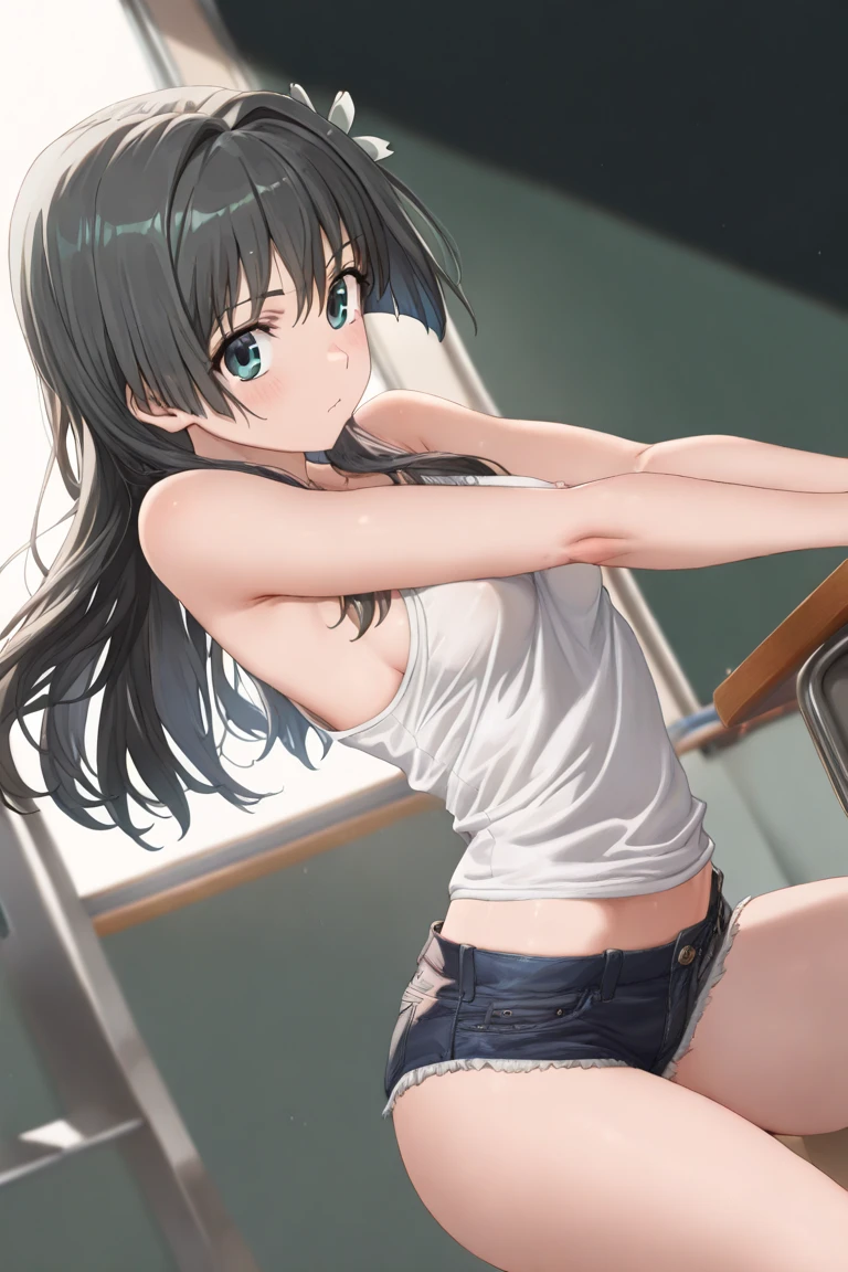 (Three Girls),(Bright, spacious, high-class locker room、locker room、Changing clothes),、smile、Long Hair、They hesitate,、Wet Hair, Underarm, Mid-chest, Realistic butt crack , (High color saturation:1.0), (Very detailed肌), (Highest quality:1.0), (Ultra-high resolution:1.0) ,(Realistic:1.0), (Very detailed:1.0), (8k, RAW Photos:1.1)、Center of chest、Spread your legs、Yoshizuki Iori、Standing、(White lace underwear)、(Front view)