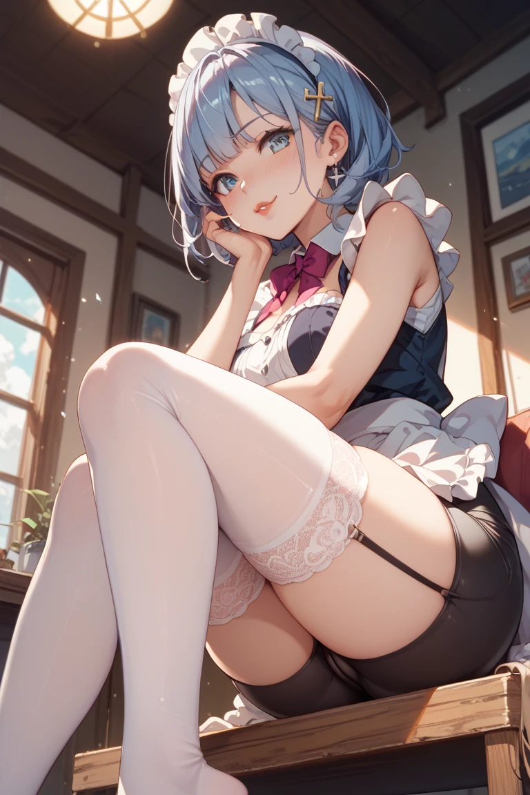 (masterpiece:1.8),(highest quality:1.8),(Very detailed:1.8),(8k:1.8),(Ultra-fine Illustration:1.5),,,Straight low twintail,Flat Chest,Small Ass,(High-grade metallic silver,,lingerie:1.4),(Sitting and kneeling poses:1.5),Vintage sofa,,(Full body angle)