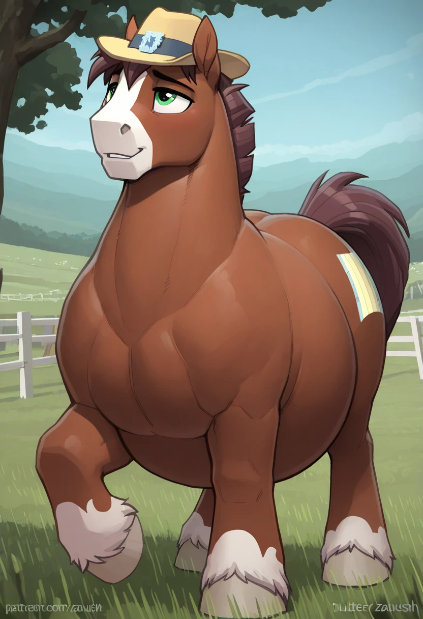 (((quadrupedal))), ((crawling:1.1)),(Has four breasts),View from the side,cow,Holstein pattern,Too heavy,obesity,fat,Completely naked,Brown hair ponytail,Long arms,Thick arms,Thick thighs,Hands are hooves,The feet are hooves,Cow's tail growing,Nipples are thick,Fat Belly,Horns,