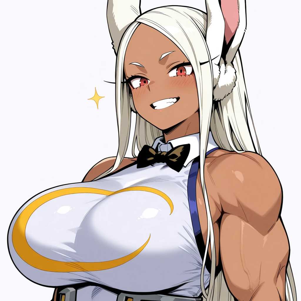 woman in bikini, body muscle, smiling, cow horns, cow suit, huge breasts, erotic body, pose sensual, big muscles, athletic body. huge penis. Futanari. Woman with huge penis, stallion. black penis. huge penis. thick penis. wide. MARKED VEINS. Big testicles. black skin, yellow eyes.