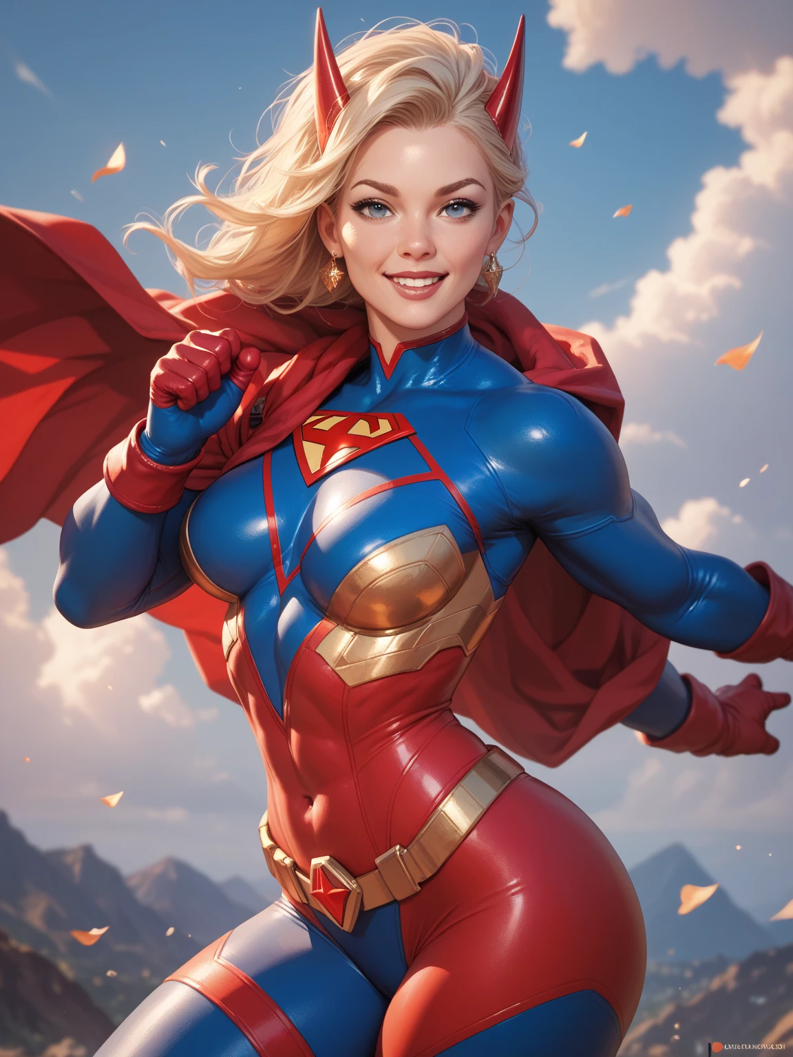 two superheroines are flying up through the air, in the style of bruce timm