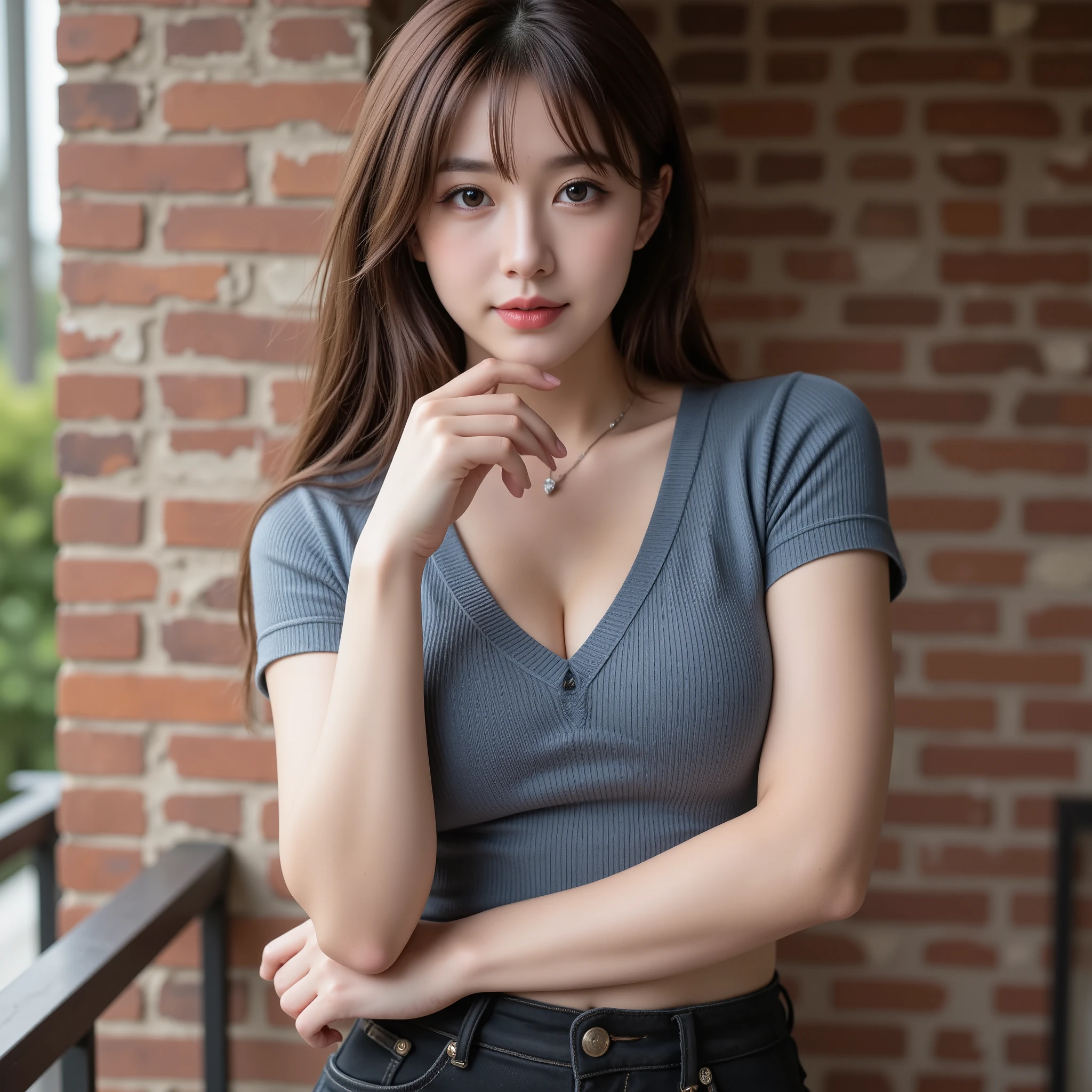 best quality, masterpiece, 16K, absurdres, park, old woman, delightful, smiling, standing, making a heart with fingers, looking at viewer, covering one eye, wave hair, long hair, brown hair, black eyes, big eyes, pale skin, detailed skin, wrinkles skin, glamorous, beautiful breasts, overweight, mini skirt, trunk neck tee, coat, piercing, necklace, long boots, chubby, beauty mark, 50-year-old, old, middle-aged, elderly, japanese, inside, in the living room, with a window, with a bed, in the afternoon, beautiful, ultra realistic photo, real person, full body shot, from front, front view, wide shot, wide view, cowboy shot, moonlight