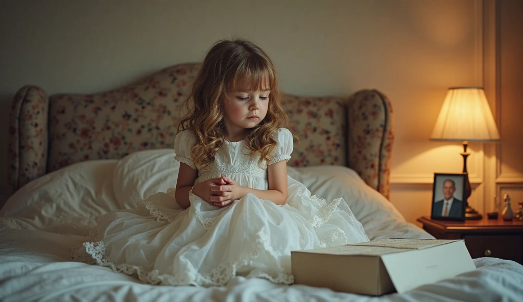 A hyporealistic 8-year-old, under a bed, with a look of fear; Portrait of a girl, delicate features, sharp facial features, cinematic, 35 mm lens, f/1.8, highlight lighting, global illumination –uplight –v 4 --auto