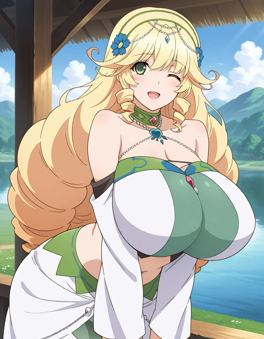 Princess Peach as a Japanese anime cartoon style, inspired by Studio Ghibli’s, traversing the game platforms, full body view, bare feet, beautiful feet, thick thighs, thigh gap, cameltoe, big reasts, hard nipples, perky tits, visible areolas, visible nipples, visible crotch, upskirt, nsfw