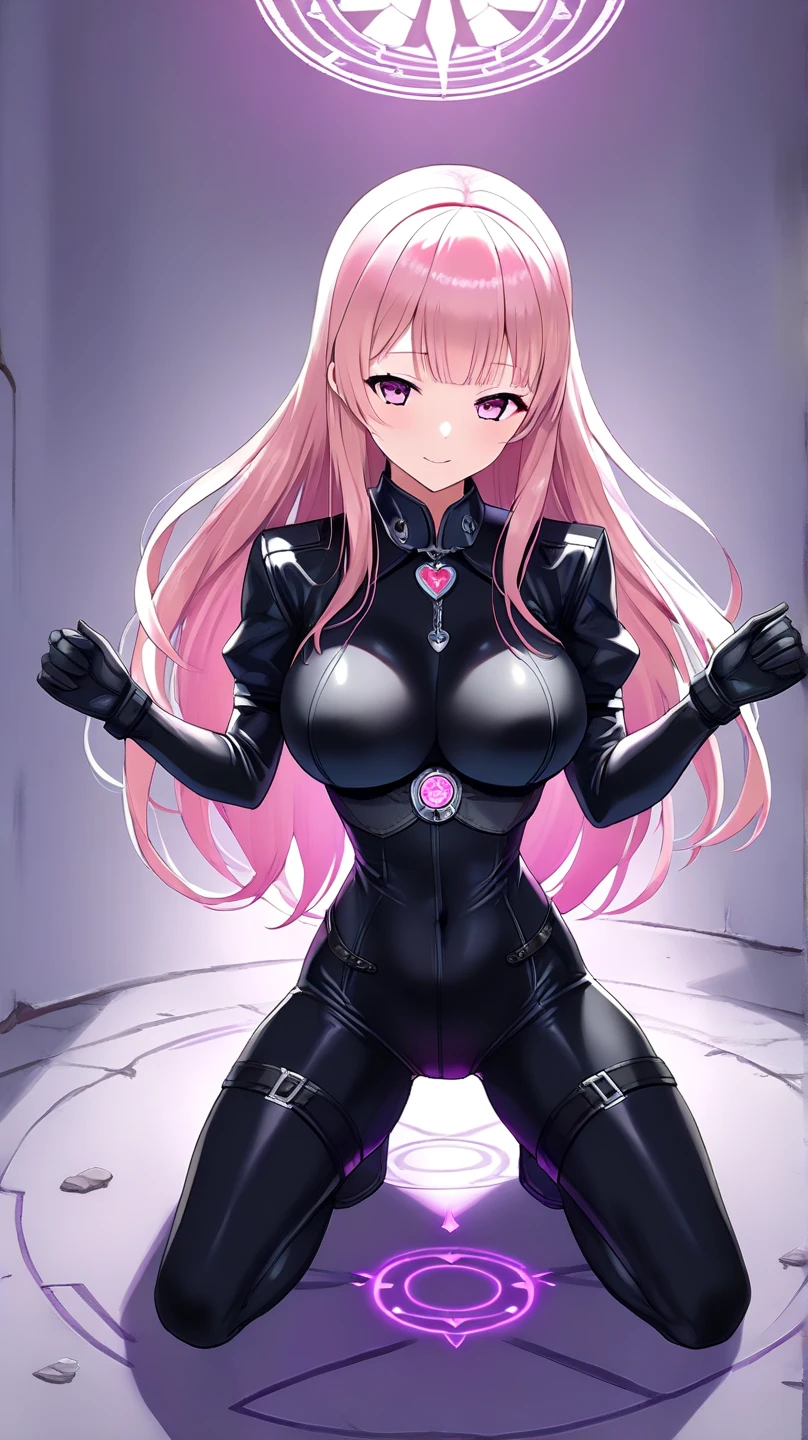 (8K, top-quality, masterpiece:1.2), (reallistic, Photorealsitic:1.37), Super Detail, One girl,), (Highly detailed), (beautifully detailed eyes), (of the highest quality), (super detailed ), (masterpiece), (Detailed face), 20yr old, 1 girl, (pink hair,long hair), medium breasts, clothed, Perfect Lighting, BREAK (black and white color scheme:1.2), (monochrome:1.2), (metallic silver accents:1.2), (shiny bodysuit:1.5), (stretchy fabric:1.3), (leather:1.3), (vinyl:1.3), (chain details:1.5), (high-neck bodysuit:1.4), (long sleeves:1.4), (zipper with chain pull:1.4), (wide-leg bodysuit with O-ring:1.5), (high-waisted:1.4), (body-hugging silhouette:1.4), (silver accessories:1.4), (choker with chains:1.3), (handcuffs:1.3), (silver metallic platform boots:1.5), (boots with O-ring and chain:1.5), (statement earrings with chains:1.4), BRAKE (upper body and thighs:1.2), (long pink hair:1.2), (waves and side-swept bangs:1.2), (mysterious expression:1.2), (face turned slightly:1.2), (pulling chain:1.2), (hand on thigh:1.2), (white background:1.2), (bright light:1.2), BRAKE (sweat:1.5), (steam:1.2), (masturbation:1.2), (girl trembling with sexual climax:1.1), (looking at viewer:1.3), (open mouth:1.2)