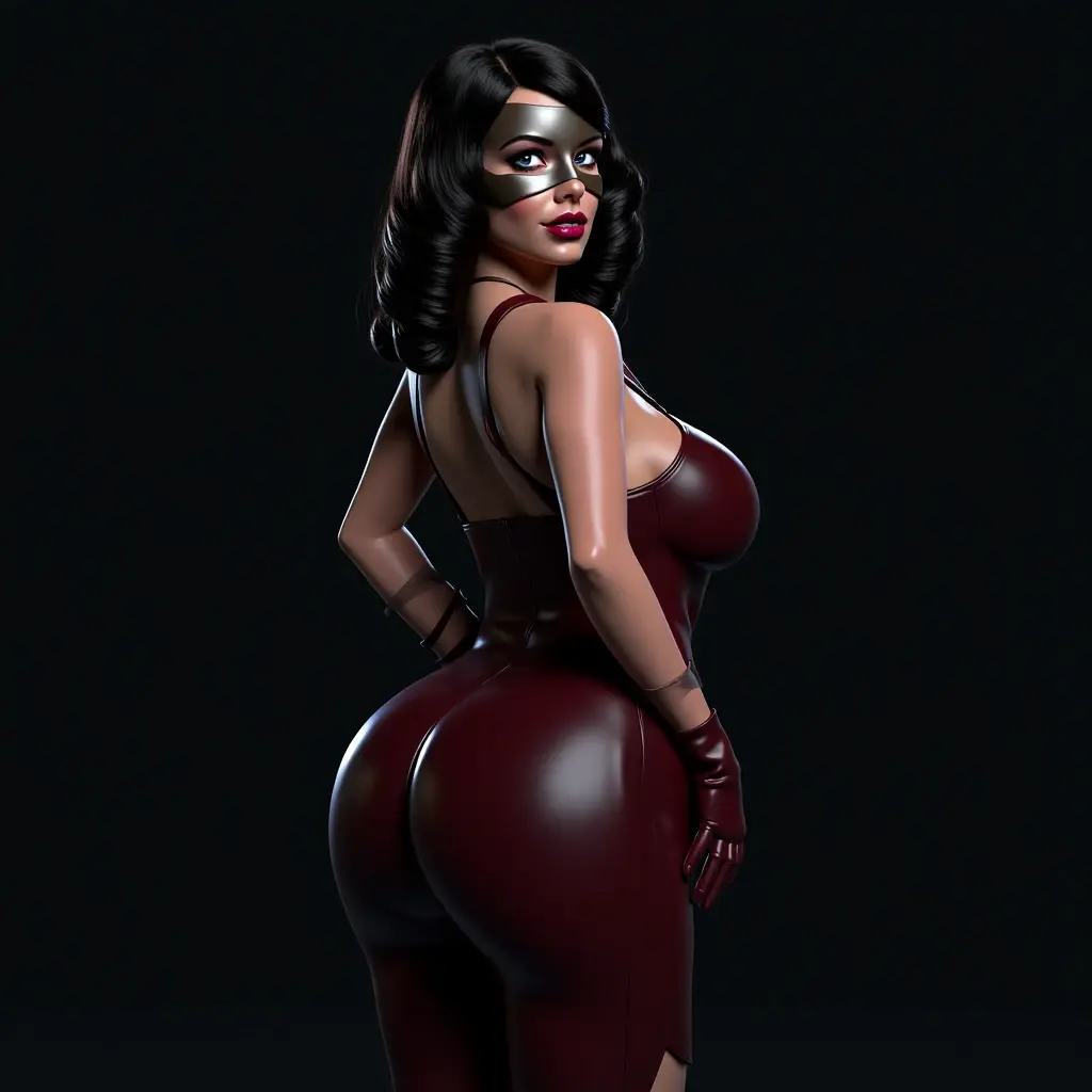 (best quality,4k,highres),illustration, (((native american woman))), long black gloves, leather gloves, long black boots, thigh high leather boots, silver buckle on boots, red panties, red corset with black trim, corset, dog collar, black mask, brown eyes, black hair, long black hair, green screen background, relaxed hands, fingers relaxed, feather straps on arms, dark red lips, dramatic makeup