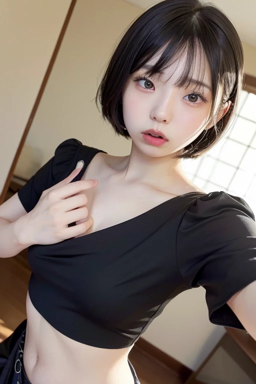 (highest quality), (Reality: 1), Movie Posters, Realistic skin texture, Very detailed, 8k wallpaper, Volumetric lighting, Dynamic Lighting, (((The wind blows her skirt up, exposing her beautiful pussy))), night, rich background details, with shapely big breasts and visible nipples、Twin tail hairstyle、Black Hair、Red face、Shyly、mock、Open your mouth just a little、Japanese school swimsuits that reveal the cleavage of teenhigh school girls、You can see her cleavage from under her school swimsuit、Shapely lower body、Indoor swimming pool、Poolside