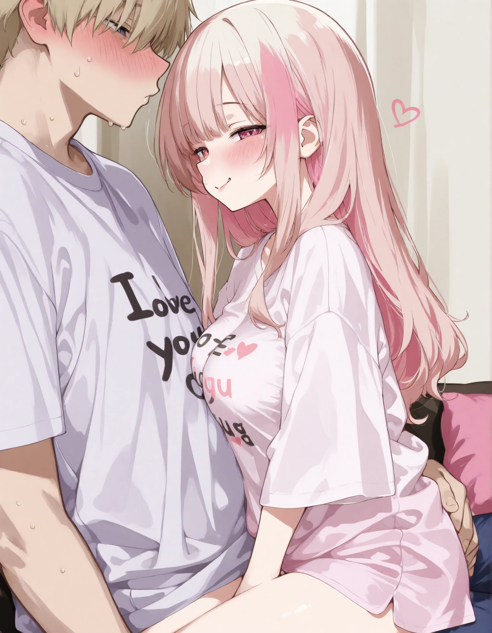 heterosexual couple (boy and girl) of young people hugging, but the man is upset