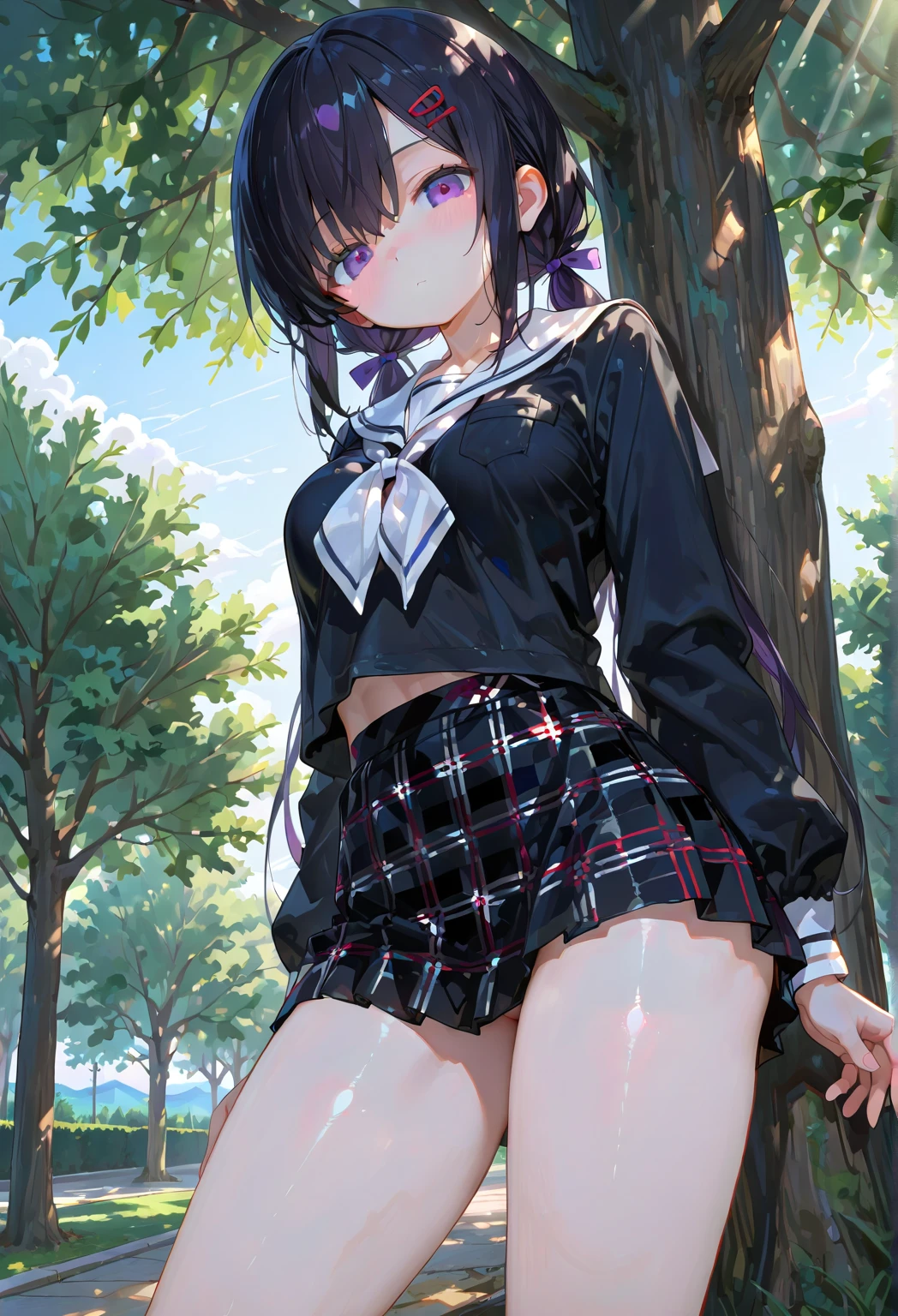 NSFW, nude, Completely naked、Kanao、cute woman, beautiful, hot spring,cherry blossoms、blue sky、 ((( big breasts))),(((beautiful breasts)))、 (((erect nipples))), (((upturned nipples))), ,(((Angle seen from below))), (((upturned nipples))),Pee、 pussy、clitoris、labia minora、spread your legs、(((black hair))), long hair、、panic、blush、purple eyes、thin、、side ponytail、butterfly hair ornament