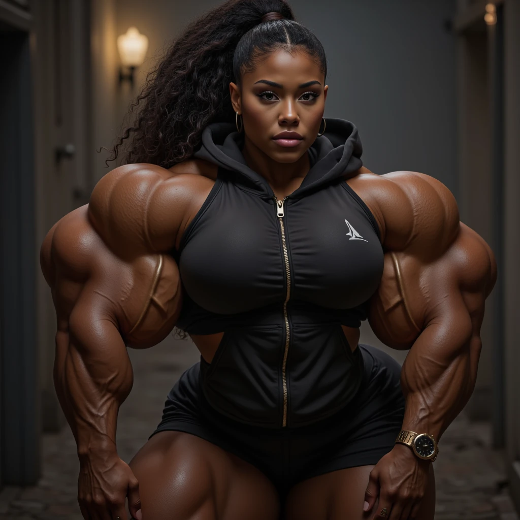 Queen latifah,  Wearing a skin tight Olympic long track speedskating  suit,     year old perdita werek, extremely muscular thick neck muscles,  giant neck muscles, A heavily muscled iffb pro female bodybuilder,  huge trapezius muscles,  neck muscles pretrudes wider than her head, bulging neck muscles,  tiny breasts, ,   close up portrait.,front view, looking at floor, where a young prostitute sits on the edge of the bed,, midriff, torn top, breast exposed, (very detailed clothing: 1.2), (highly detailed background: 1.hotorealistic, 1girl, Fishnet, torn clothes, masterpiece, best quality, highly detailed. (winning photo: 1.2), JP ,22 YEARS OLD,FACE,LOOKING AT VIEWER, torn clothes, cloth pieces, catholic 