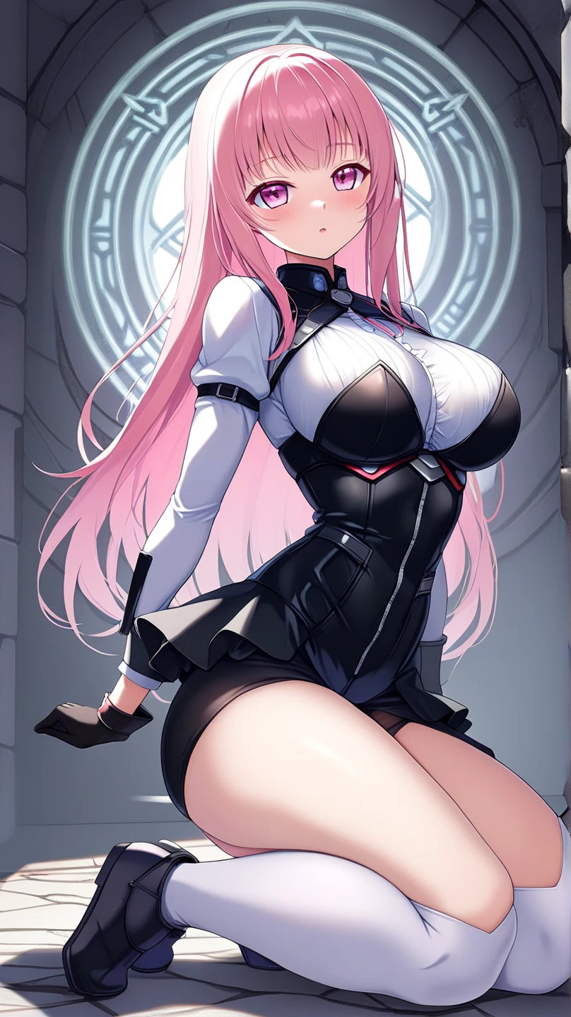 (zero_two_001:1.4), thicc school 1girl wearing thighhighs pleated skirt, skirt pull, skirt lift, revealing panties, short skirt, gorgeous features, clear face, symmetrical face, beautiful face, rendered eyes, detailed eyes, beautiful hair, smile, long legs, [thick|slender] bare thighs, thigh gap, natural breasts, symmetrical breasts, perfect breasts, anatomy, athletic, fit, in shape, exotic, alluring, mature, masterpiece portrait, extreme detail, (character focus:1.4), highly detailed, 8k octane, HDR, ultra detailed, best quality, highest quality, realistic lighting, hyperdetailed