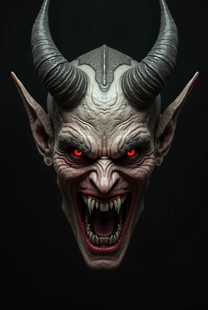 Scary devil angry face facing forward
