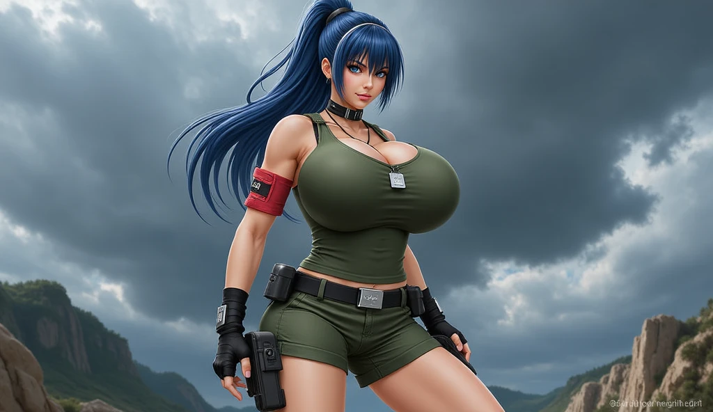 Alafe in blue shirt and blue pants posing for photo, Chic, oppai proportions, oppai, (SFW) safe for work, biomechanical oppai, Insanely inflated hips, an oppai cyberpunk, hyperrealistic full figure, cutesexyrobutts, realistic shaded perfect body, Bending over, marin kitagawa fanart, big booty, Voluptuous body, , Tifa Lockhart, Naughty anime style, plus size model, Scruffy body,Erotic manga style body, Married woman's big ass