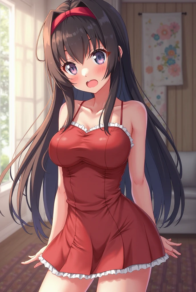 Anime girl standing,smilling, big boob,perfectbody,cute,hot