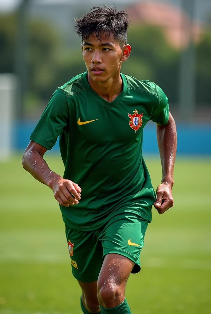 You described a 16-year-old young man from Côte d'Ivoire, joueur de football talentueux, wearing the Ivory Coast jersey and wearing a nice smile. Il est sur le terrain, dribblant habilement les adversaires, creating opportunities for his team and impressing spectators with his agility and passion for the game.
