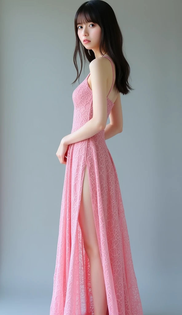 (((best quality))),(((ultra detailed))),(((masterpiece))),illustration,((1 beautiful girl,solo)),((slim,thin)),((small breasts,flat chest)),((summer afternoon)),(standing:1.3),(in cornfield:1.3), (magenta sheer dress:1.5), delicate,(medium straight bob hair:1.2), radiant smile, vibrant atmosphere, elegance, grace,fresh and cool, endless sea of green, towering stalks, densely packed, soothing melody, serene and peaceful, hustle and bustle,majesty, harmoniously, essence of summer, tranquility, relaxation, peacefulness of nature,((from front,upper body))