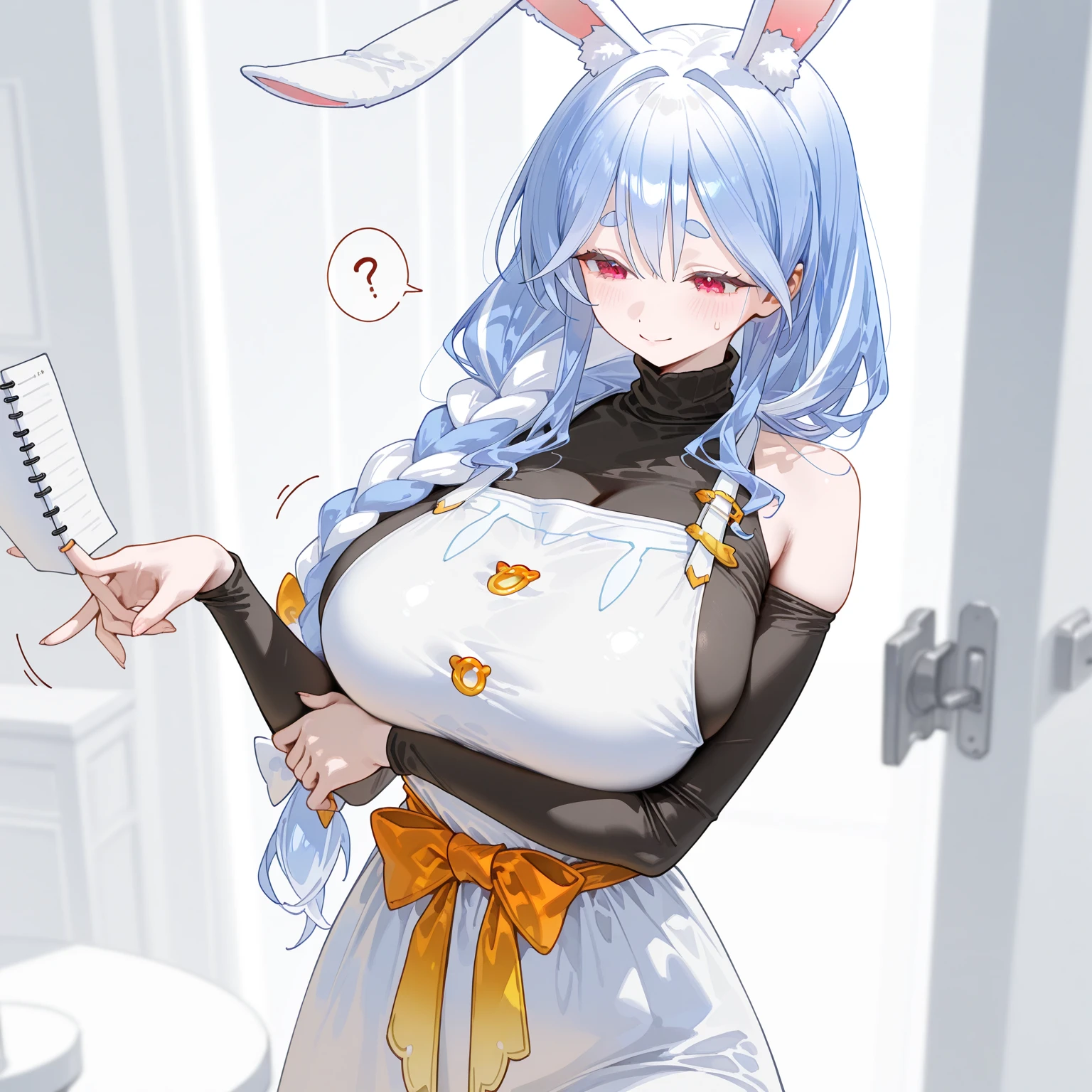 masterpiece, best quality, 1girl, solo, <lora:helm-nikke-richy-v1:1> helmdef, military, <lora:GirlsReactingToBikinisMeme:1> GirlsReactingToBikinisMeme, collarbone